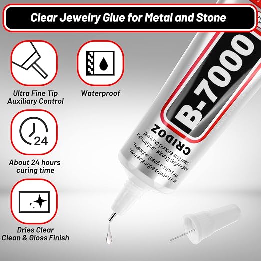 B7000 Rhinestone Glue for Jewelry Making, Nail Art, Glass