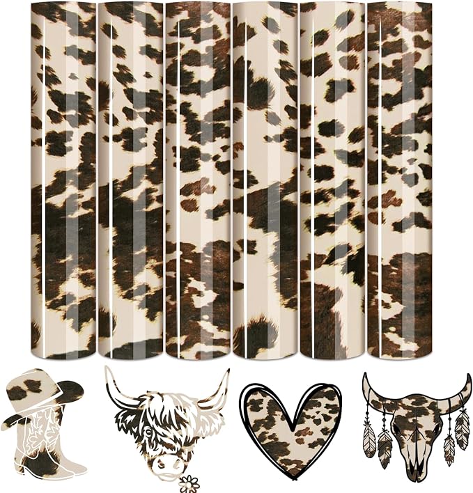 Tintnut Beige Cowhide Heat Transfer Vinyl, easy cut & weed, stretch washable