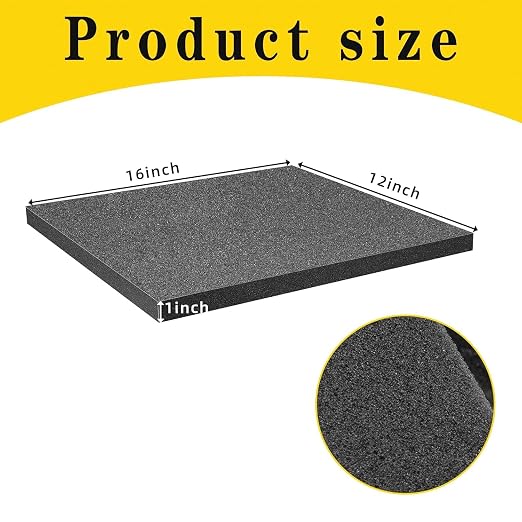 DECOHS 8 Pcs Polyurethane Foam Sheet- 16 x 12 x 1 Inch Cuttable Foam Inserts