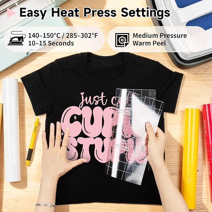TECKWRAP Heat Transfer Vinyl for T-Shirts, 50+ Washes, REACH Certified & Dryer