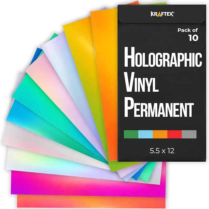 Holographic Vinyl Permanent Metallic Opal Vinyl Sheets Strong Foil Adhesive