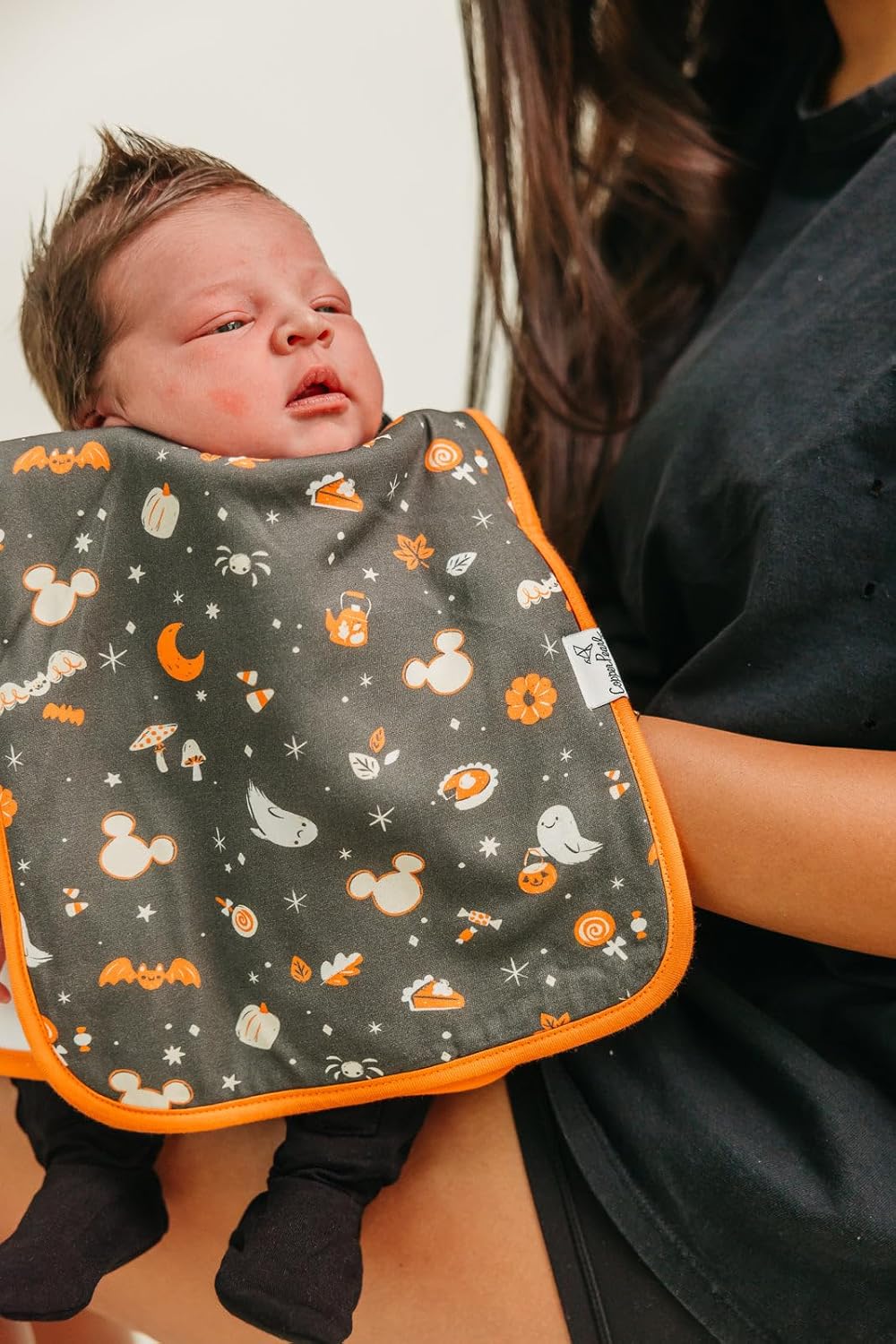 Copper Pearl Baby Burp Cloth Large 21''x10'' Size Premium Absorbent Triple Layer Gift Set 'Mickey Mouse's Boo Bash' (Pack of 3) - One Size