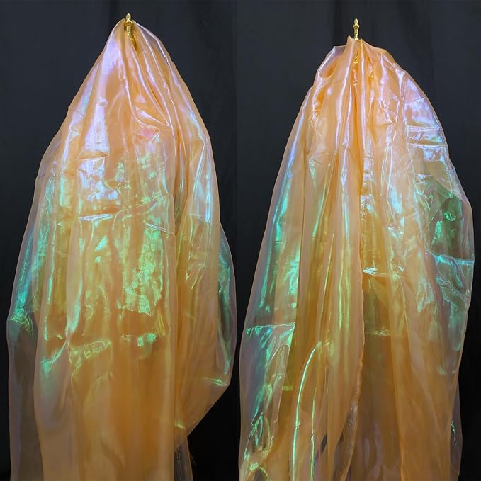 Orange Iridescent Organza Fabric