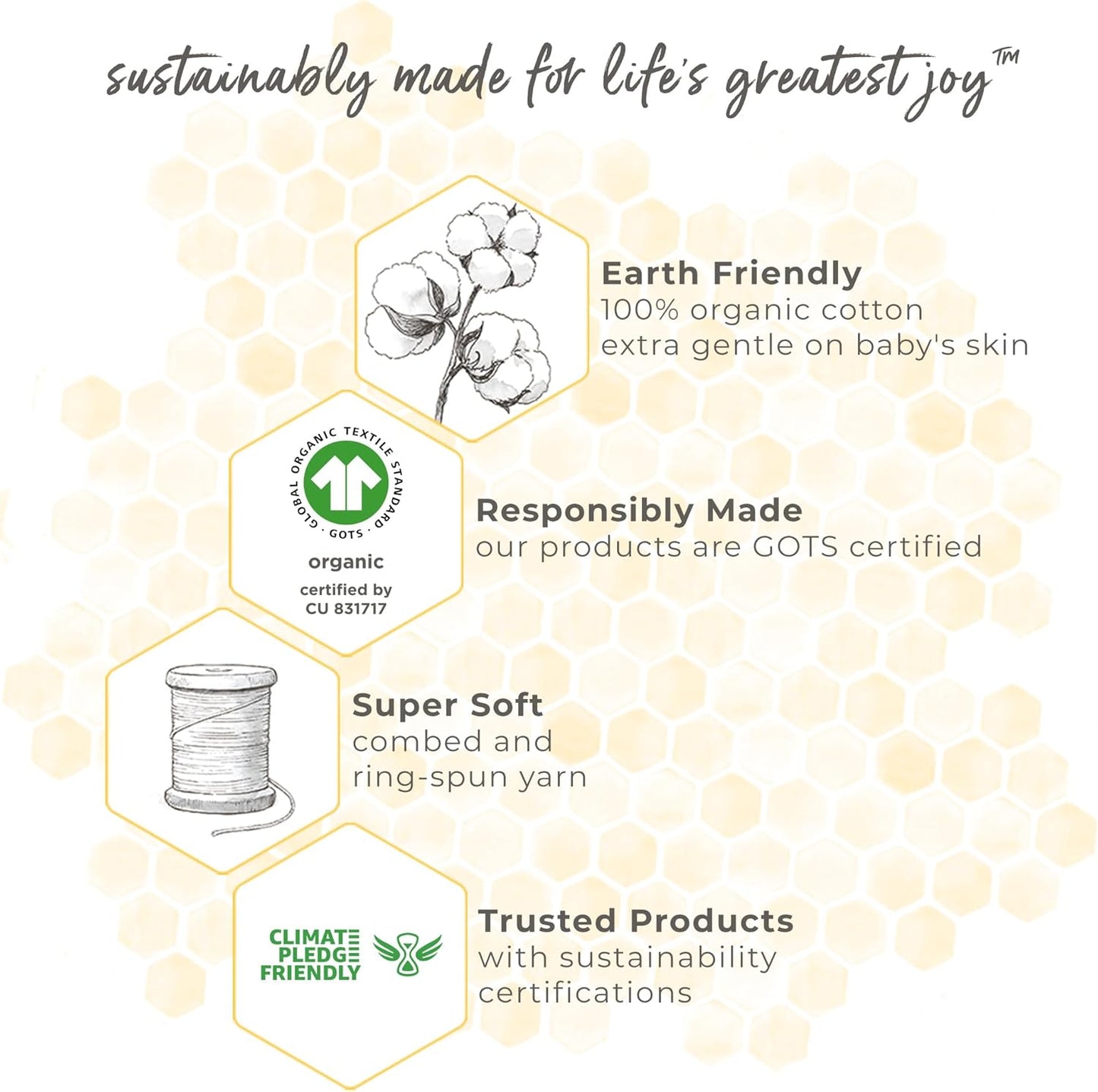 Burts Bees Baby Infant Hooded Towels Honey Bee Organic Cotton, Unisex Bath Essentials and Newborn Necessities, Soft Nursery Towel with Hood Set, 2-Pack Size 29 x 29 Inch