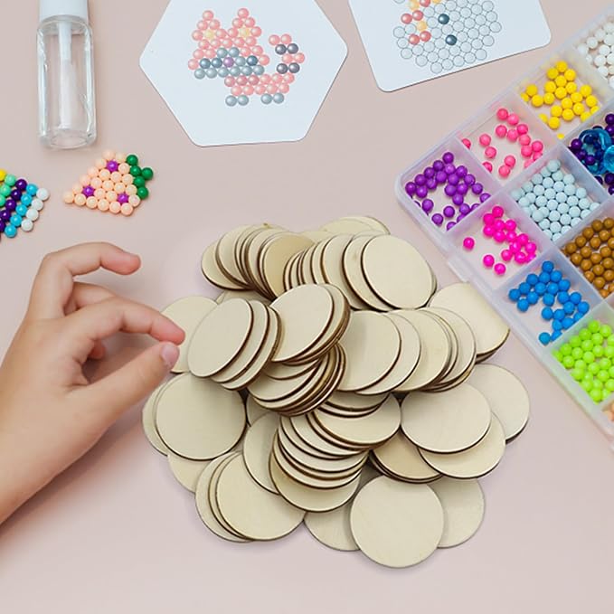 100 Pieces Unfinished Wood Circle