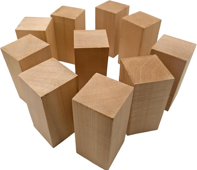 10PCS Basswood Carving Blocks, Whittling Wood Carving Kit, Unfinished Wooden