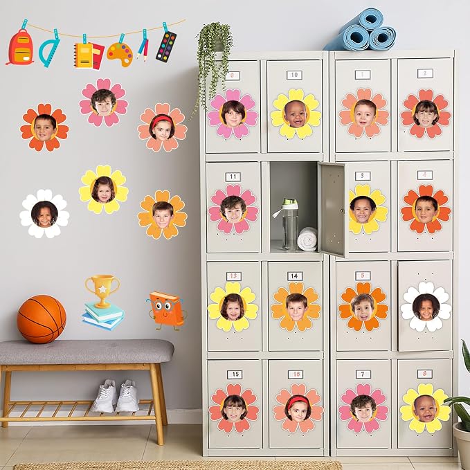 60pcs Spring Theme Flower Cutouts Boho Daisy Bulletin Board Decoration Back to