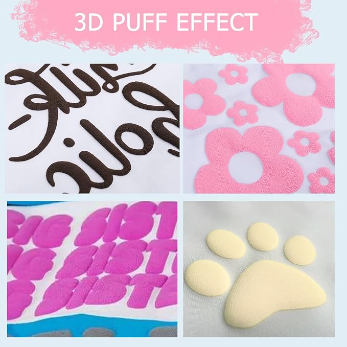 HTVRONT Puff Vinyl Heat Transfer, Light Pink, Iron on Vinyl