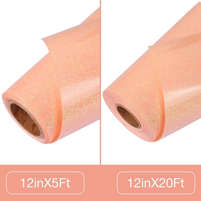 TORC Blush Glitter HTV Heat Transfer Vinyl Roll 12 inch x 5 ft Iron on Vinyl