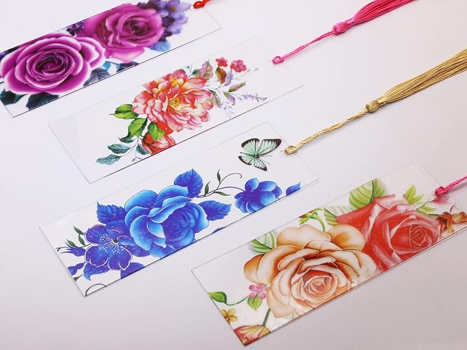 Blank Clear Acrylic Bookmakrs 20Pcs Plastic Craft Transparent Acrylic Bookmakrs