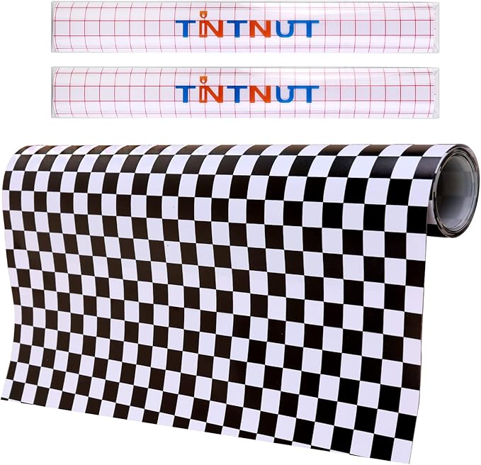 Tintnut Chessboard Permanent Vinyl Roll 12in x 5ft Permanent Adhesive Vinyl |