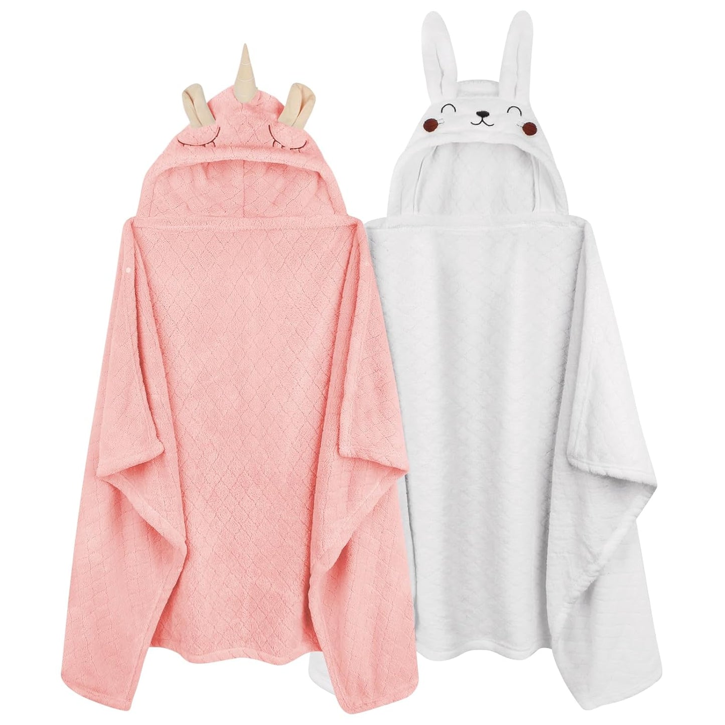 Hooded Baby Towels Girl Baby Bath Towels Toddler Towels for Girls 0-5 Years, 2-Pack Ultra Soft & Absorbent Baby Girl Bath Towel Toddler Bath Towel, Large 50''x32'' Baby Hooded Towel Girl