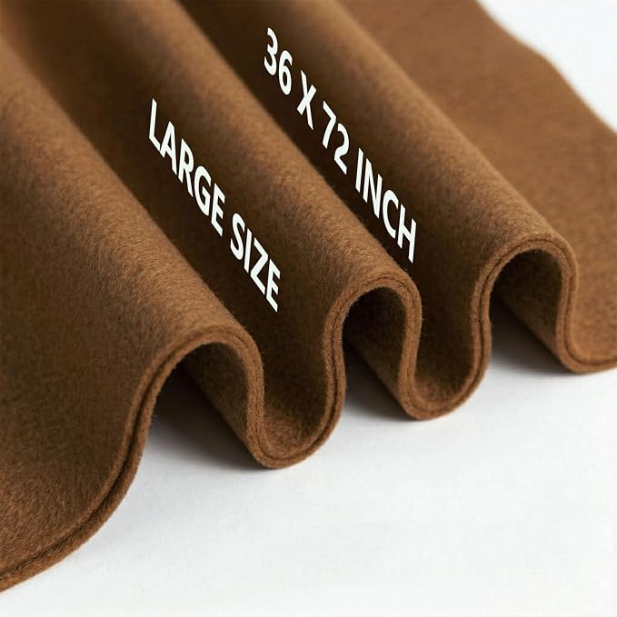 Brown Felt Fabric 36" x 72" 1.6mm Thick Large Craft Sheet | Soft, Flexible Felt