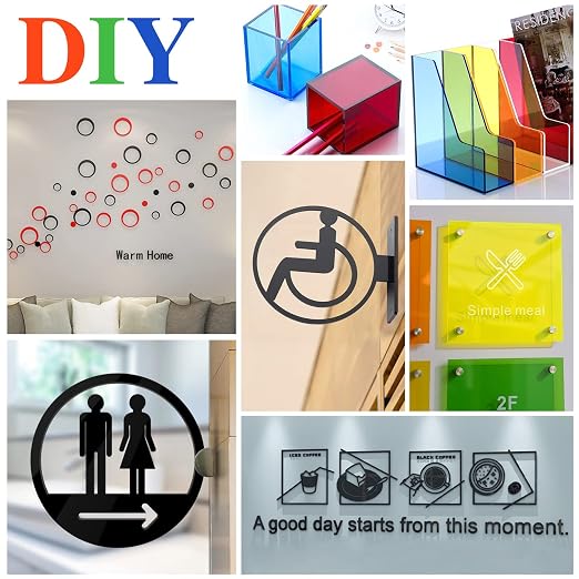 8 Pack Colored Acrylic Sheets 8 x 12 Inch, 1/8 Inch Thick, 8 Colors |
