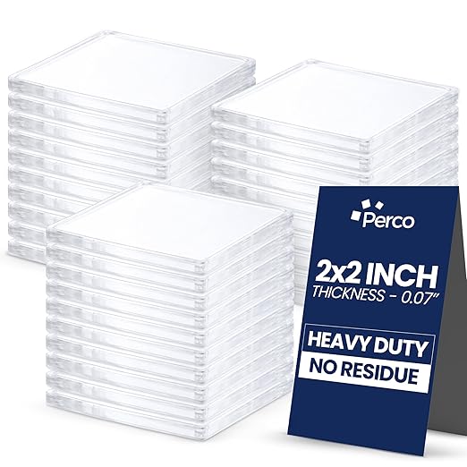 Perco Double Sided Tape Squares, 30 2"x2" Pre-Cut Mounting Squares – Strong