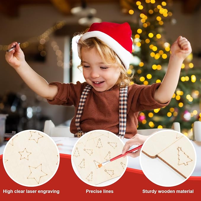 COCHIE Wooden Christmas Ornaments to Paint