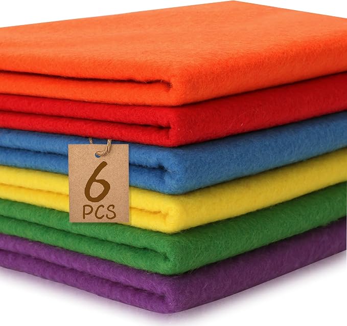XSEINO 6 Rolls 12"x35" Large Felt Sheets, 1.4mm Thick Nonwoven Fabric