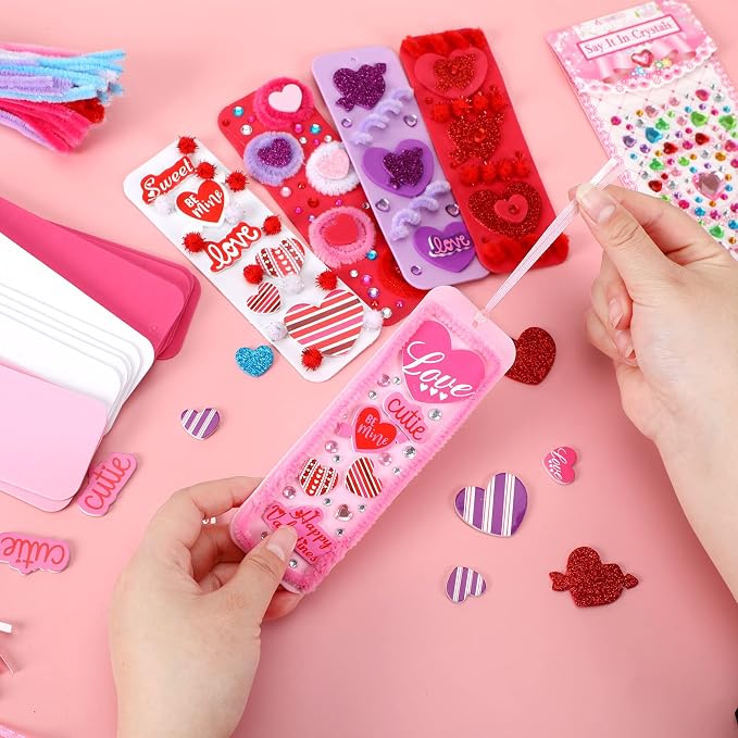 JULBEAR 36 Packs Valentine Foam DIY Bookmarks Craft Kit