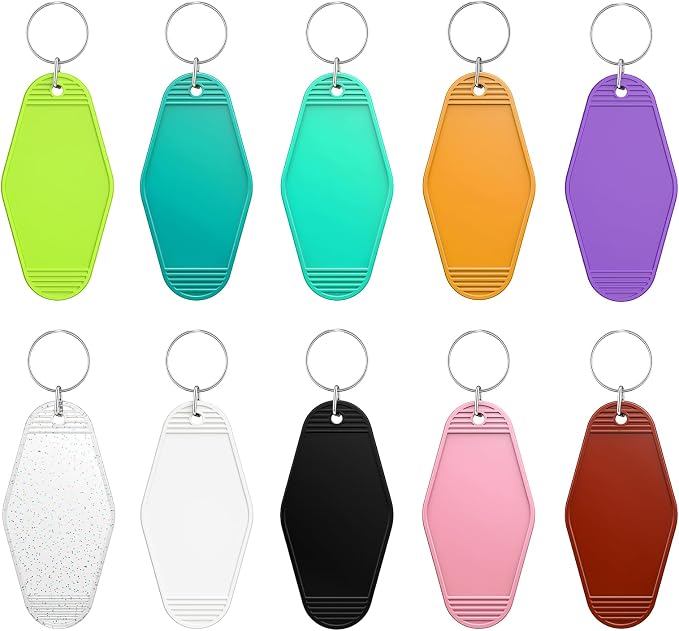 Uniclife 10 Pcs Blank Hotel Keychain Tags, Blank Motel Keychain
