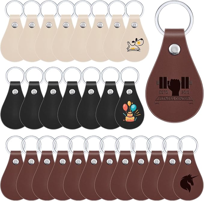 Taiyin 30 Pcs Leather Key Fob Kit