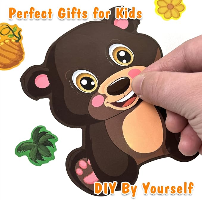 Aowplc 48 Sheets Make-a-Face Animal Stickers Mix and Match