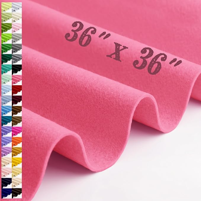 Large Felt Fabric Sheet 36 x 36 Inch, 1.6mm Thick | Soft nonwoven felt
