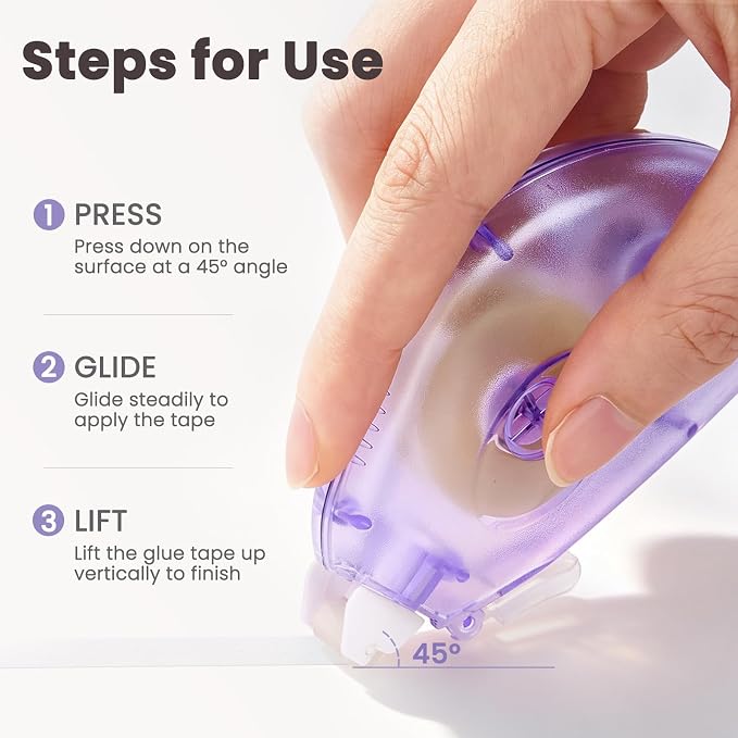 Sooez Extra Long Glue Tape for Scrapbooking, Adhesive Scrapbook Glue Runner for