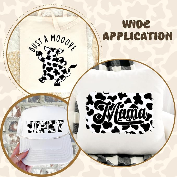 Tintnut Black Cow Heat Transfer Vinyl, easy cut & weed, stretch washable