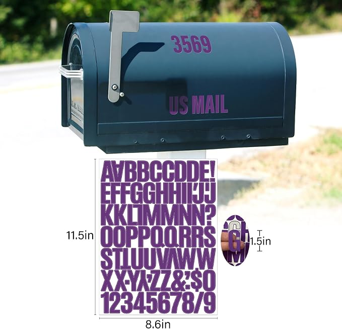 Letter Stickers, Mailbox Numbers, 1.5 Inch Waterproof Vinyl Alphabet | 1 1/2