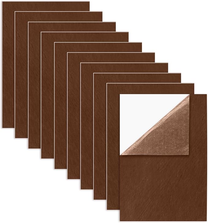 Bonsicoky Brown Self Adhesive Felt Sheets, 10 Pack, A4 Size