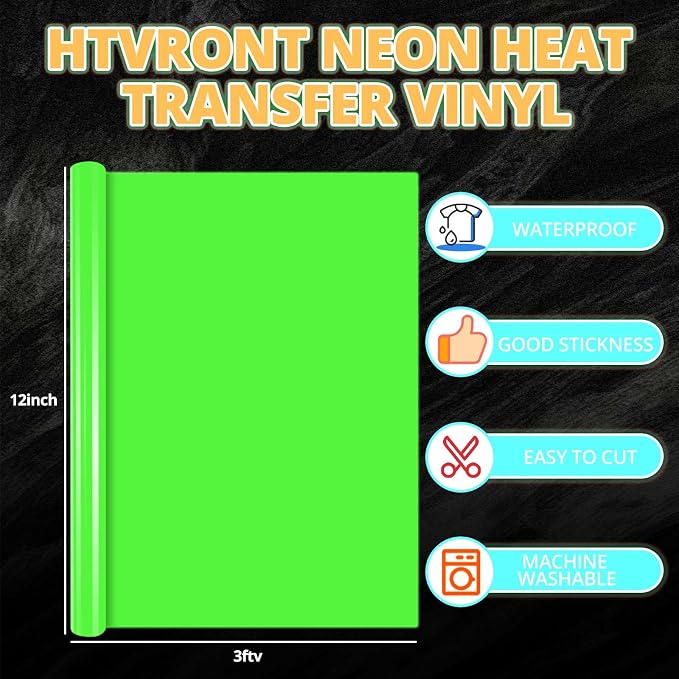 HTVRONT Neon Heat Transfer Vinyl Bundle
