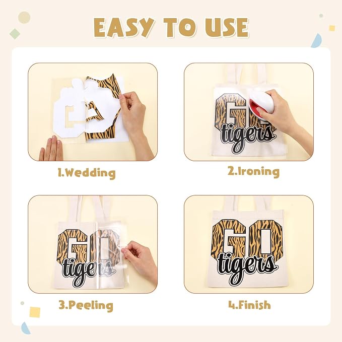 Tintnut Tiger Stripe Heat Transfer Vinyl, 6 Sheets 12" x 10" Iron on Vinyl |