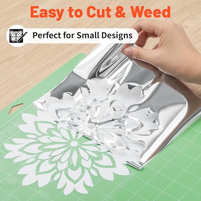 TECKWRAP Heat Transfer Vinyl for T-Shirts, Metallic Silver | Easy Weed HTV Vinyl