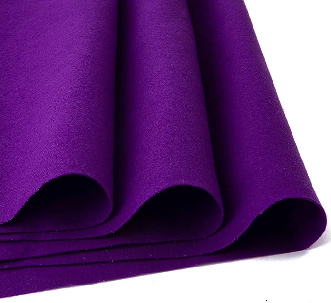 HaoFeiJH Purple Felt Fabric 36" X 36" 1.6mm，Fabric Sheets Soft Woven Acrylic