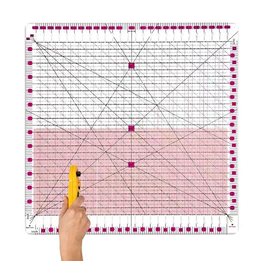 Quilting Rulers 12.5" x 12.5", Slotted Quilting Ruler