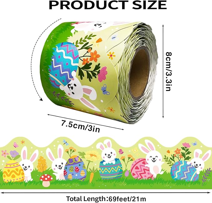 69 Feet Easter Bunny Egg Bulletin Board Borders