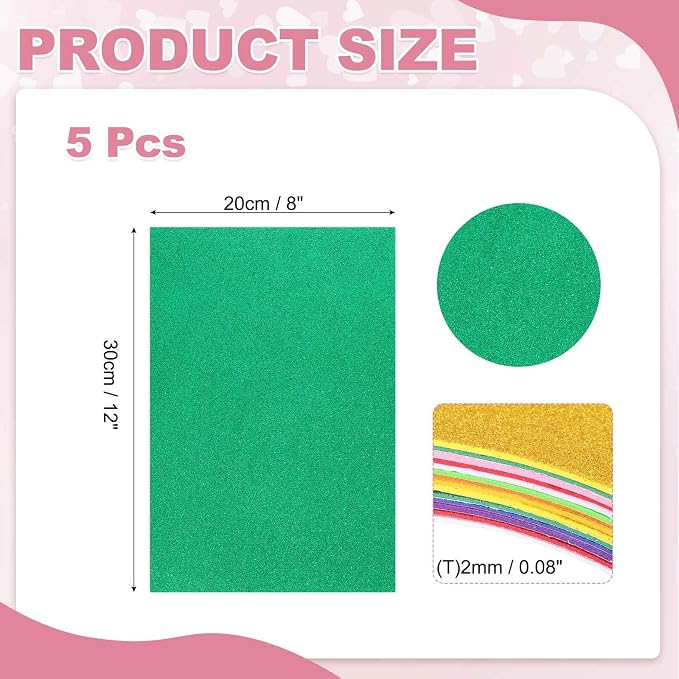 MECCANIXITY 5 Sheets Dark Green Shiny Foam Sheets