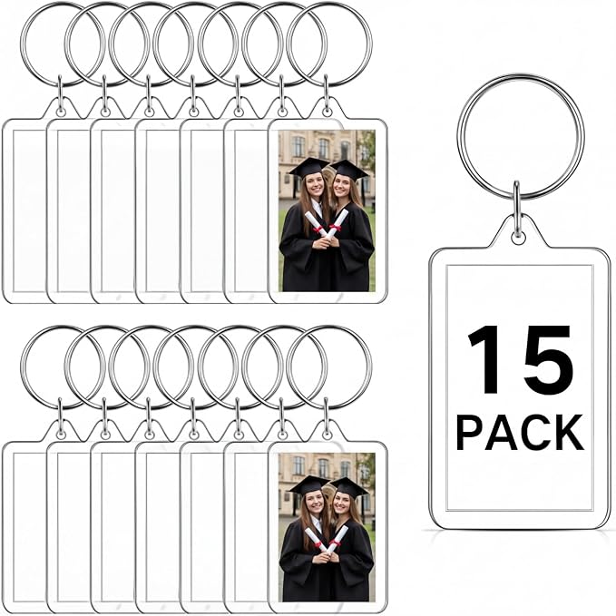Yaomiao Acrylic Photo Frame Keychain Holder Photo Picture Insert Blank Keyring