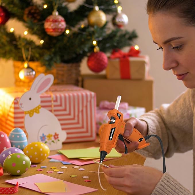 Hot Glue Gun Dual Temp with 32 Glue Sticks, Quick Preheat Hot Glue Gun