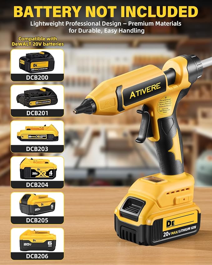 100W Cordless Hot Glue Gun Compatible