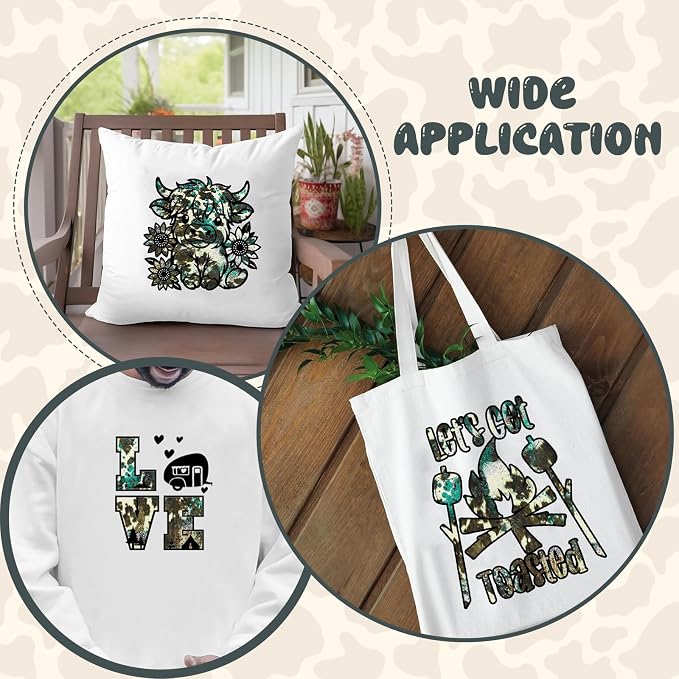 Tintnut Turquoise Cowhide Heat Transfer Vinyl Roll, easy cut & weed, stretch