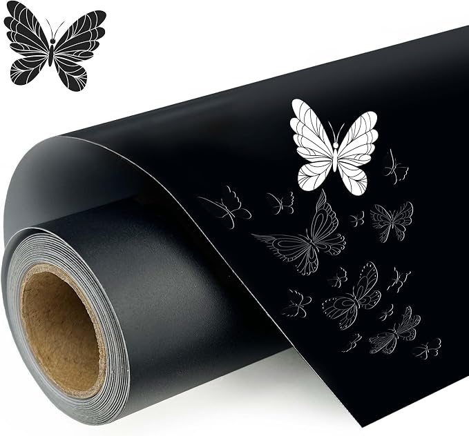 Matte Black Permanent Vinyl, Adhesive Vinyl
