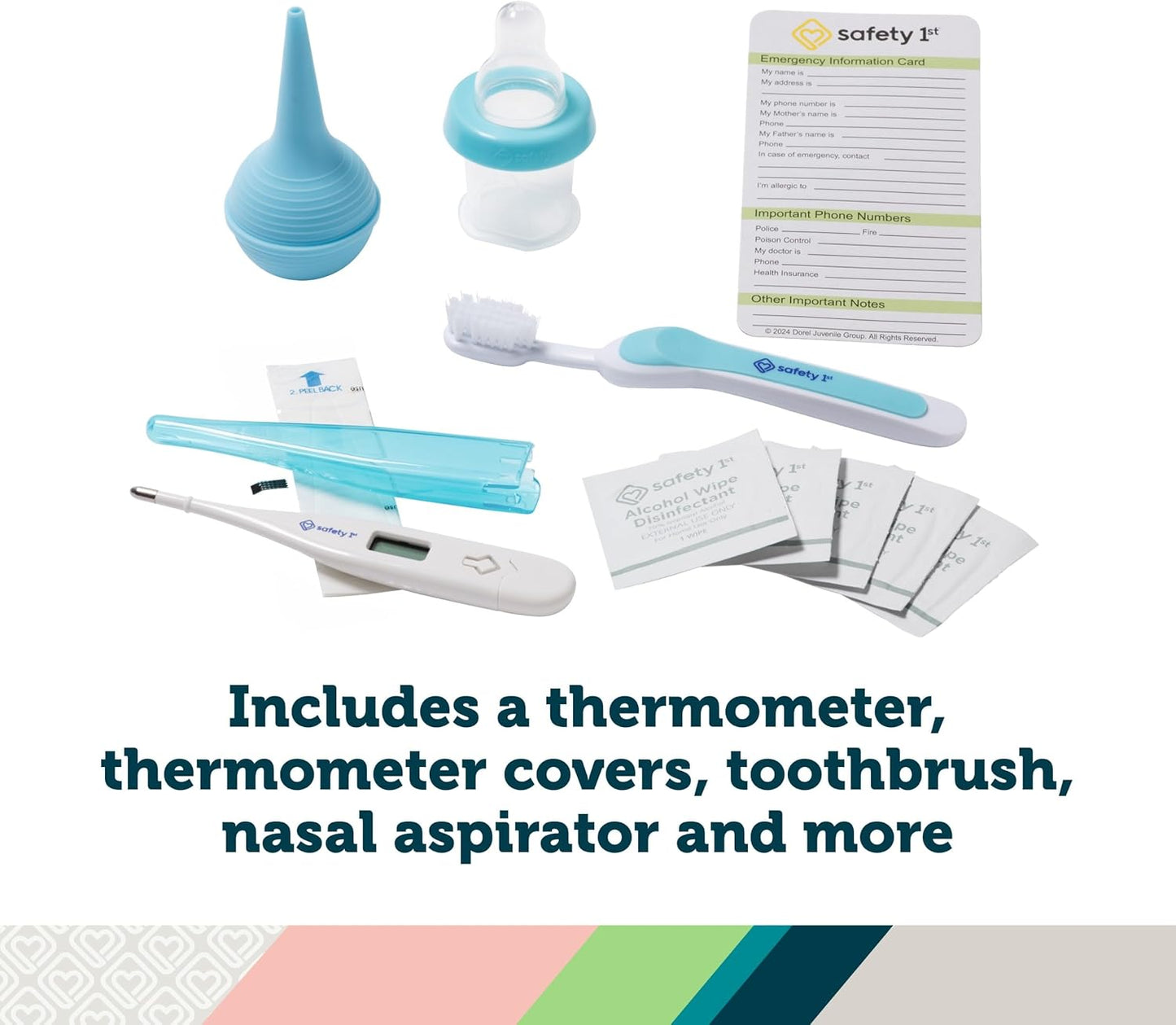 Safety 1st Deluxe Baby Healthcare and Grooming Kit, Arctic Blue, Newborn Baby Essentials, One Size, 25 Pieces