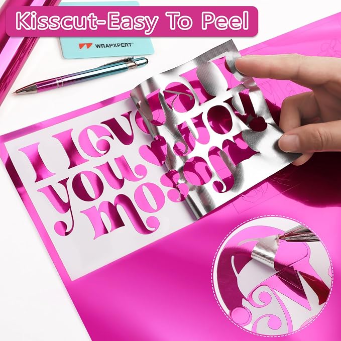 WRAPXPERT Pink Permanent Vinyl Chrome, Chrome Mirror Metallic Hot Pink