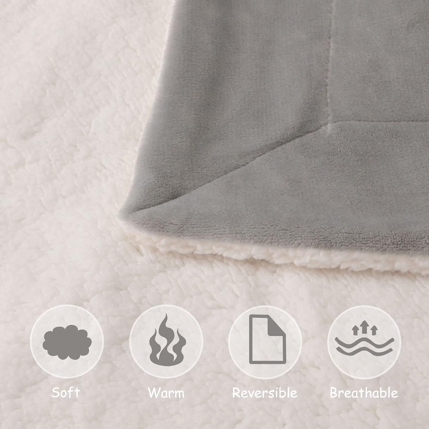 NANPIPER Baby Sherpa Blanket,Warm Toddler Throw Blanket,Soft Newborn Fleece Blanket for Winter (Light Grey,30x40 inches)