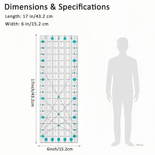 Sewing Ruler, 6“ * 17” Quilting Rulers, Acrylic Ruler, Cutting Ruler