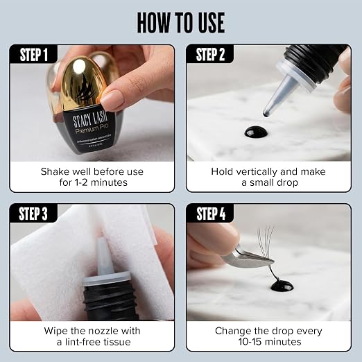 STACY LASH Premium Pro Eyelash Extension Glue 5ml 0.17 fl. oz./ Upgraded Low