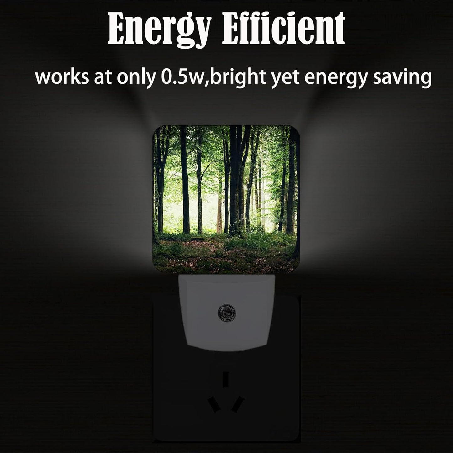Green Forest Night Light,Plug Into Wall with Dusk to Dawn Light Sensors, Warm Nightlights for Bedroom, Bathroom, Hallway, Kitchen, Gifts Ideal for Boys Girls Women Men