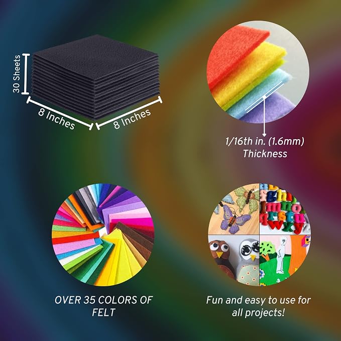 FabricLA Acrylic Felt Sheets for Crafts