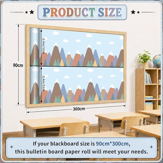 Moving Mountains Bulletin Board Roll Non-Woven Fabric Poster 16in X 20ft | Back
